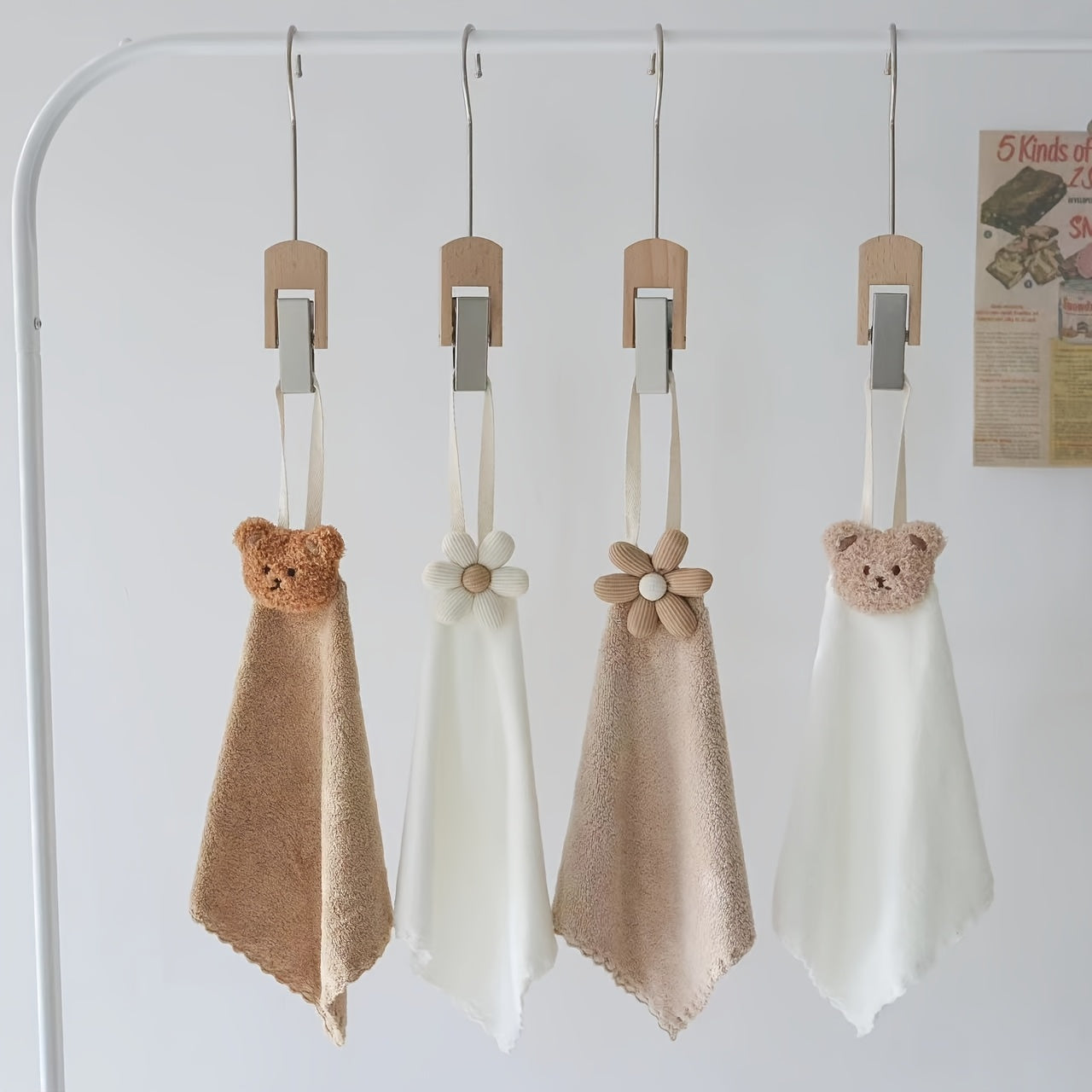 Creative Hanging Hand Towel Absorbent Deodorant Quick Drying Square Towel