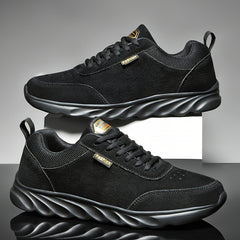 Men's Breathable Casual Lace Up Sneakers Comfortable Solid Shoes