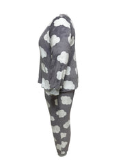 Cloud Pattern Flannel Top & Pants Pajamas Set