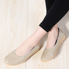 Women's Solid Flat Loafers Lightweight Round Toe Soft sole Non slip Shoes