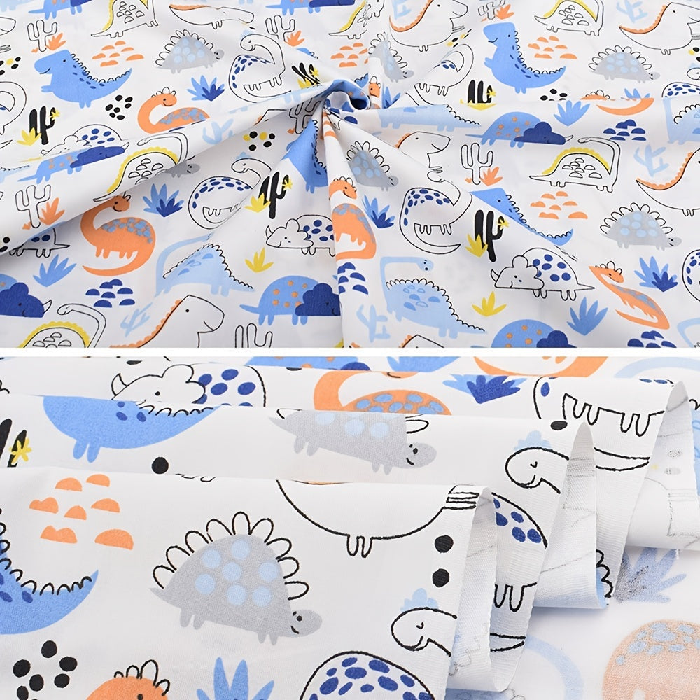 Dinosaur Series 8-Piece Cotton Twill Printed Fabric Hand Pieced