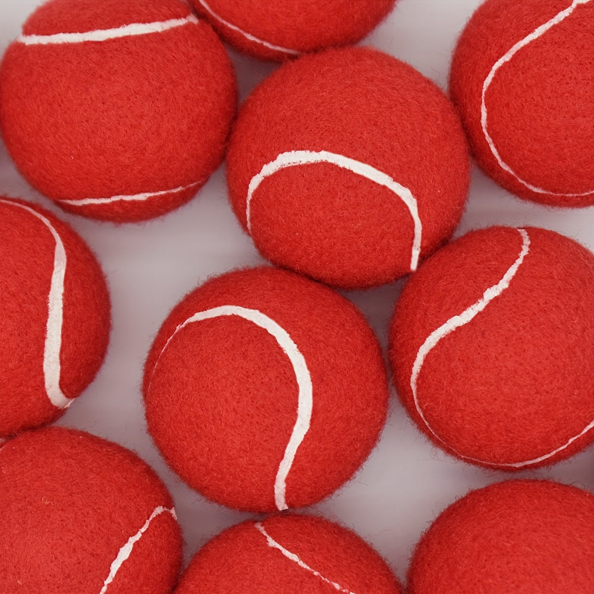 12pcs Portable Durable Tennis Rubber Ball for Beginners Red