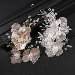 Bridal Wedding Headband Flower Faux Pearl Hairpin Hair Accessories