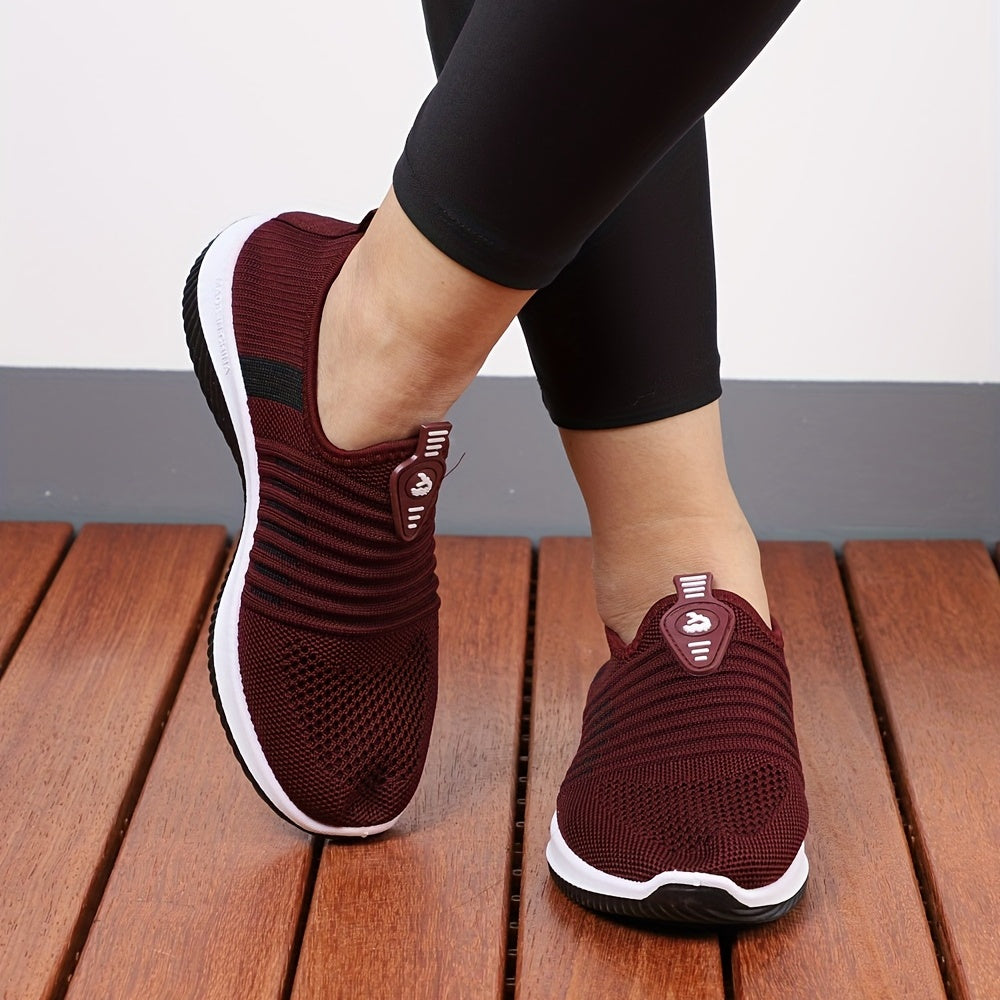 Women's Knit Sock Sneakers Low Top Slip-On Athletic Gym Shoes