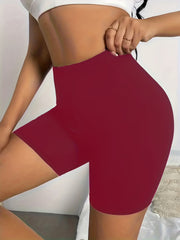 High Rise Stretch Skinny Biker Shorts