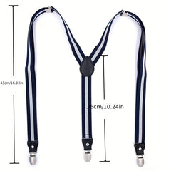 Men's Groomsmen Pants Harness Elastic Clip Adult Suspenders Non-slip Buckle