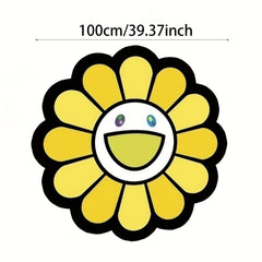 Sunflower Round Floor Mat Modern Home Decor Rug Non slip Door Mat