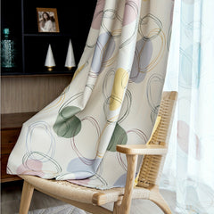 Geometric Circle Pattern Curtain for Home Decor