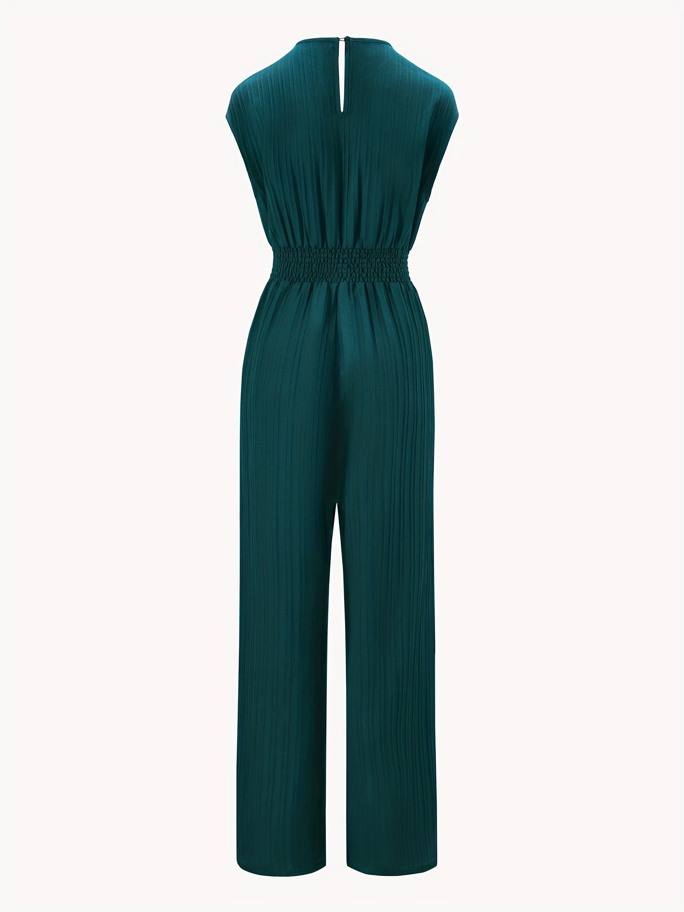 Casual Surplice Neck Jumpsuit Wide Leg Cap Sleeve Summer Spring