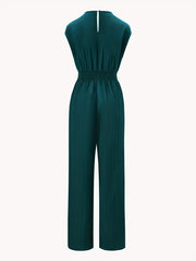 Casual Surplice Neck Jumpsuit Wide Leg Cap Sleeve Summer Spring