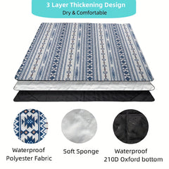 Waterproof 3 Layer Picnic Blanket 200 X 200 Boho Forest Print