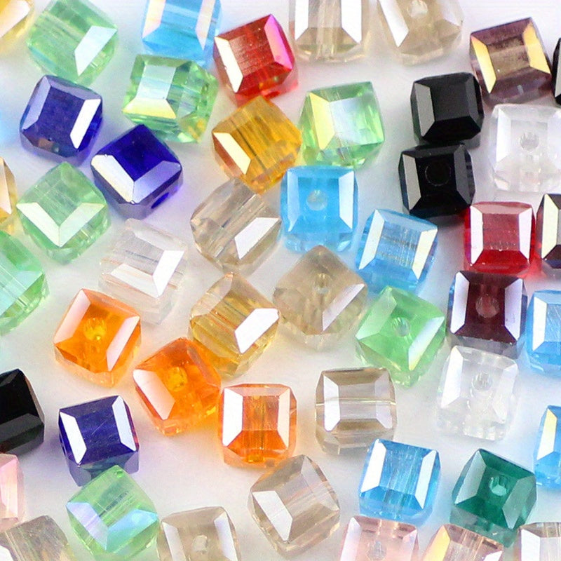 50pcs 6mm AB Plated Glass Crystal Beads DIY Jewelry Accessories