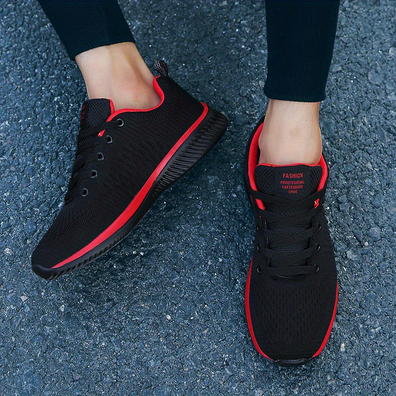 Women's Lace Up Knit Running Shoes Breathable Mesh Walking Shoes
