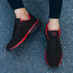 Women's Lace Up Knit Running Shoes Breathable Mesh Walking Shoes