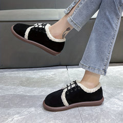 Women's Plush Lined Retro Low Top Snow Shoes