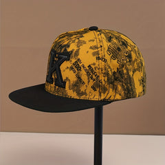 Classic Punk Hip Hop Baseball Cap Flat Brimmed Hat 100% Cotton Snapback