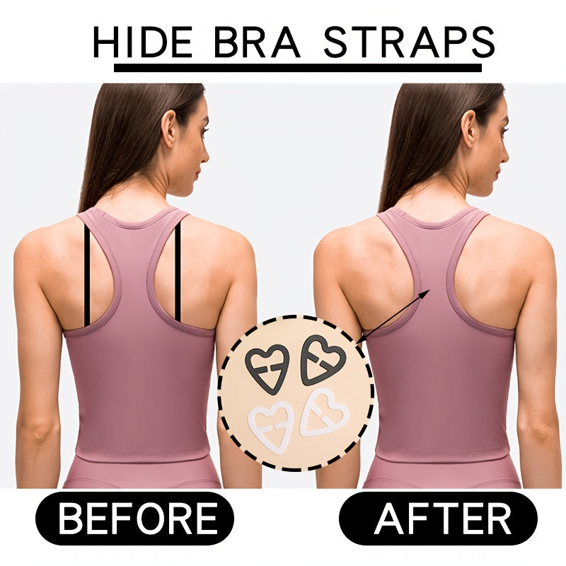 4pcs Invisible Bra Strap Clips Non slip Buckles For Braless Look