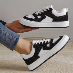 Colorblock Flat Sneakers Round Toe Low Top Sports Shoes