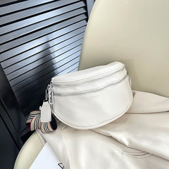 Vintage Crossbody Bag Faux Leather Chest Purse Solid Fanny Pack for Travel