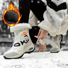 Women's Winter Fleece Lined Snow Boots Non Slip Outdoor Mid Calf Boots