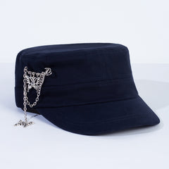 Butterfly Brooch Baseball Cap Solid Flat Hat Y2K Sun Hats Women