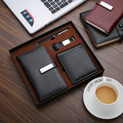 Men's Business Gift Set - Notebook, Wallet, Keychain & Pen