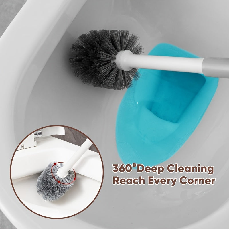 Toilet Plunger & Brush Set with Stand for Bathroom Cleaning