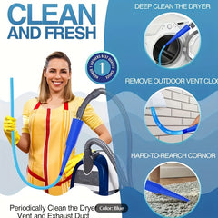 Dryer Vent Cleaner Kit Vacuum Hose Attachment Brush Lint Remover