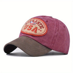 Vintage Letter Embroidered Baseball Cap Outdoor Sun Cap