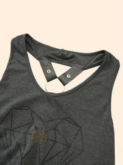 Diamond Pattern Tank Top Crew Neck Summer Sleeveless Top