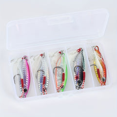5pcs Colorful Metal Spoons Micro Jigging Bait With Hook Hard Fishing Lure