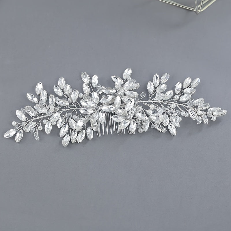 Crystal Bridal Headpiece Wedding Headband For Brides Flower Bride Hair Vine