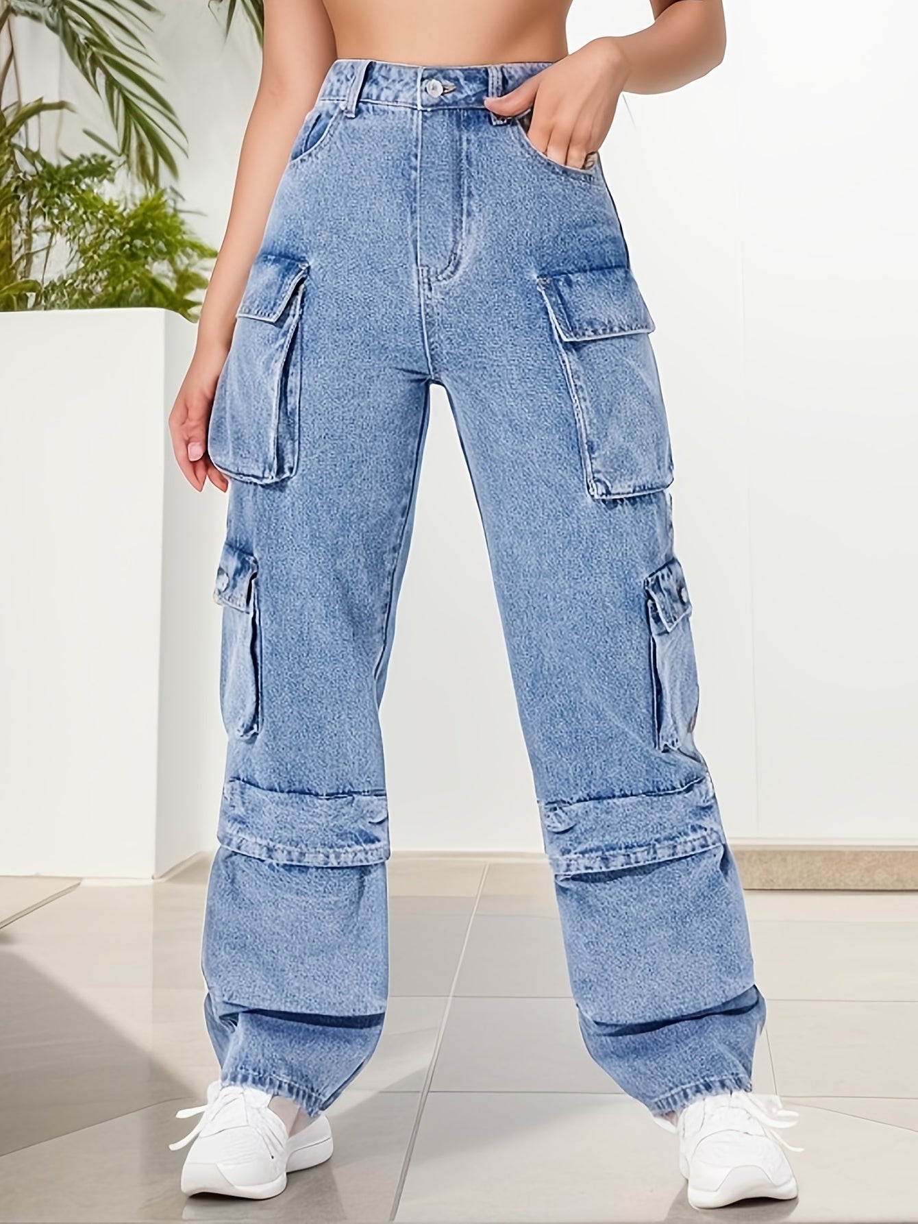 Cargo Pants Wide Leg Jeans High Waist Loose Fit Y2K & Kpop Style