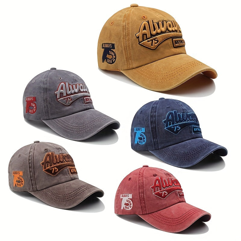 Vintage Distressed Washed Denim Baseball Cap Men's And Women's Street