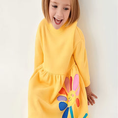Girls Floral Long Sleeve Dress for Autumn and Spring
