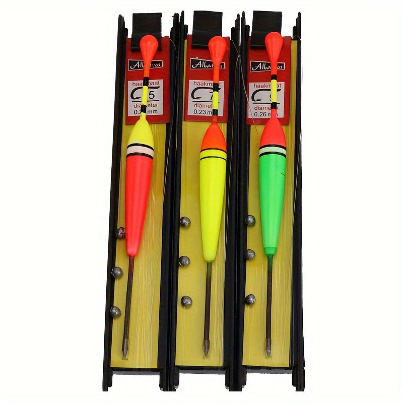 Tied Fishing Line Gold Sleeve Fish Hook Line Bobber Set 5 7