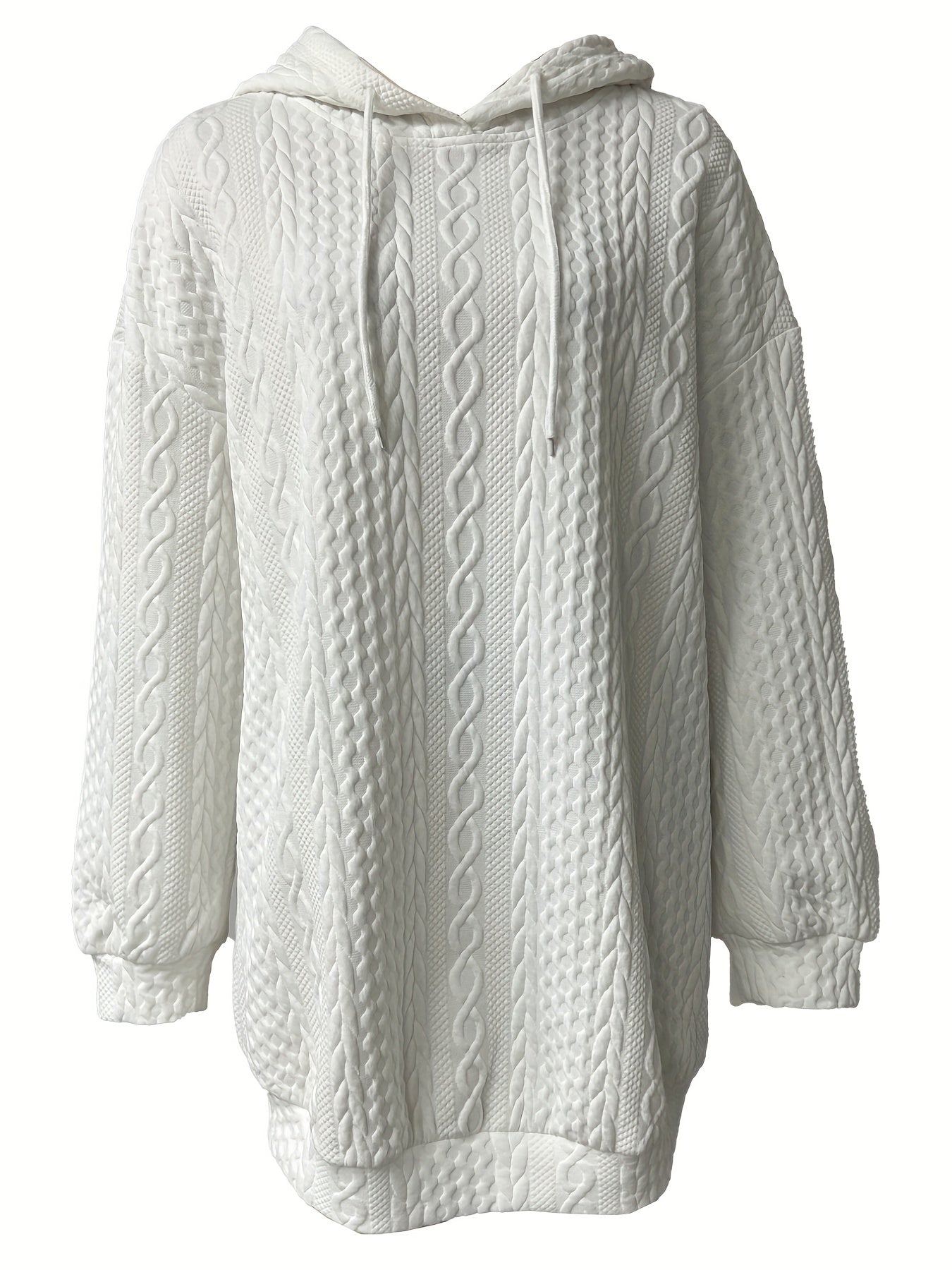 Textured Hooded Sweatshirt Dress Women's Clothing