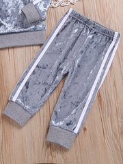 Velvet Baby Set Pullover Top Pants Spring Autumn 2pcs