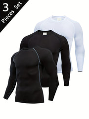 Men's Spring Autumn Fitness Tight Fitting Top Quick Drying Sports Layer