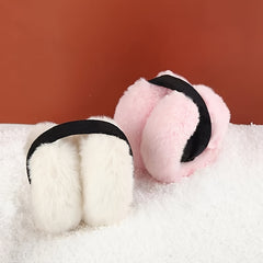 Men's/Women's Rabbit Hair Earmuffs, Foldable, Warm & Thick