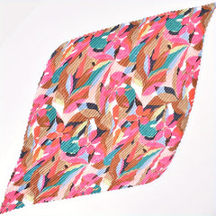 Pleated Tie Dye Bandana Flower Print Square Scarf Woman Shawl