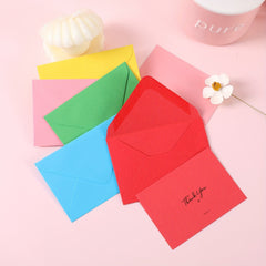 100 Mini Envelopes & 100 Blank Cards - Colorful Flat Cards for Weddings