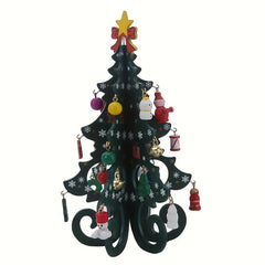 Funny Wooden Christmas Tree Decor with Small Pendants - Home and Office Decor