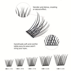 DIY Individual Lashes Kit 144 Pcs Clusters 10ml Bond Seal Brush Curler