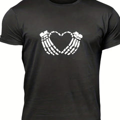 Men's Heart Graphic T shirt Casual Stretch Tee Summer Outdoor