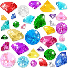 20pcs Diving Gems Acrylic Big Diamond Pool Gems Pirate Treasure Chest