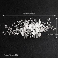 Crystal & Faux Pearl Bridal Comb Hairpiece Wedding Hairpin