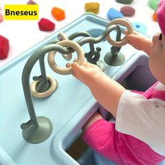 Silicone Educational Toy w/Suction Cup Seat Desk & Bead Rolling Toy