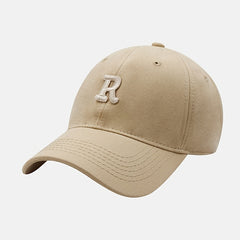 R Embroidery Baseball Cap Solid Sun Hat Lightweight Sports Hat For Women