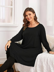 Casual Dress Women's Solid Long Sleeve Loose Fit Mini Dress